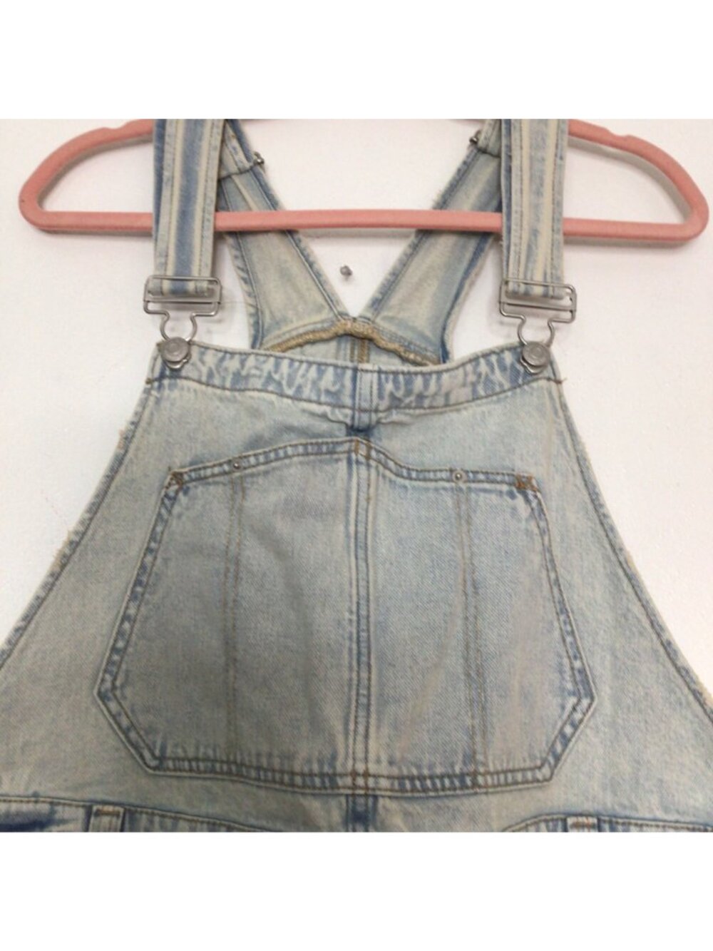 Wild Fable Light Wash Denim Overalls XXL Adjustable Straps Distressed Carpenter - Picture 5 of 11